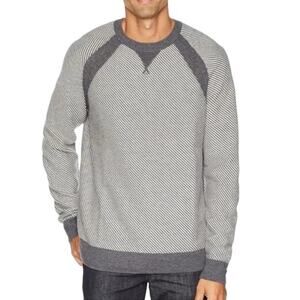 NEW TOAD&CO Strahlhorn Crew Sweater in Gray Stripe  Lambswool Nylon  SZ L